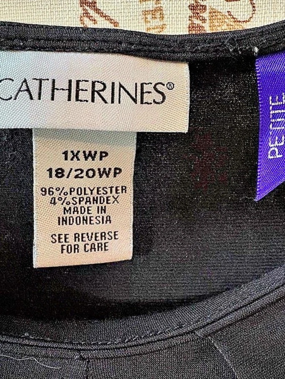 Catherines 1XWP 18/20 Petite Black Flutter Sleeve Blouse Top like new - Picture 3 of 11